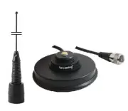 Wideband Mobile Radio Antenna VHF Kenwood Vertex Icom Magnet Mount PL259 Spring