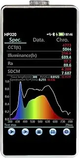 Light Meter Spectral Illuminance Spectrum Meter Color Temperature Tester HP320 Handheld Spectroradiometer 380-780nm High Sensitivity, Low Error(HP330)
