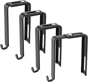 DGZZI 4PCS Adjustable Cabinet Door Hooks Universal Small Hooks for Door Cabinets, Mirror Hooks for Office Black