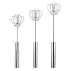 Stainless Steels Eggs Beater Hand Push Whisks Blenders Rotating Push Mixer