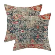 Boho Vintage Retro Pillow Covers 16x16 Set of 2 16" x 16" (Pack of 1) Colorful