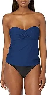 Catalina Women's Standard Plus-Size Twist Front Bandeau Tankini Swimsuit