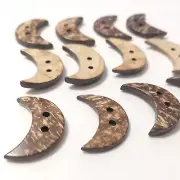 Moon Natural coconut shell buttons 35mm 2 hole 1.8 mm DIY charm