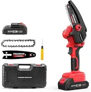 Mini Electric Chainsaw 4 Inch Handheld Cordless Chainsaw, Portable Small Chainsaw Woodworking Saw, Single Handed Chainsaw For Tree Pruning Branches Wood Cutting