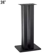 24" Speaker Stand Platform Durable Steel Design with Adjustable Spikes Black