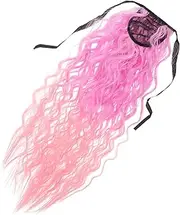 Generic Corn Wavy Ponytail Hairpiece Long Curly Clip in Synthetic Extension for Women Tie Up Design for Effortless Daily Wear and Styling
