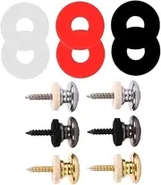 CVUTOVO 1Set Durable Guitar Strap Lock Off Pins for Electric Acoustic Guitars Includes Slip Buttons Strap Locks Easy Installation Compatible with Various Straps
