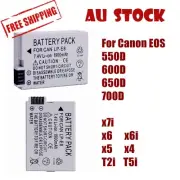 1/2x 1900mAh LP-E8 Battery Canon EOS 550D 600D 700D 650D X6 X6i X7i T2i X4 X5 AU
