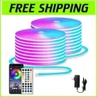 100ft Waterproof LED Neon Strip Lights with App Control & Music Sync