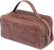 [Londo] Two Compartment Genuine Leather Travel Bag - Unisex