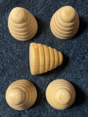 5 ~ Wooden Craft Cones - Pieces - Bee Hives ~ 1 3/4" Tall ~ Unpainted ~ NEW