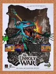 1997 Unholy War PS1 Original Advertisement / Retro Wall Art v1