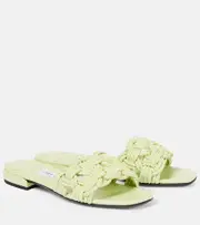 [Jimmy Choo] Jimmy Choo Chara raffia and leather slides AU 8 green
