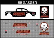 Hot Wheels (1/64), 55 Gasser "Headshot" Waterslide, Printed White First, Decals