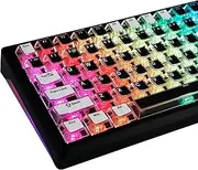 YMDK Water Cube Clear Keycaps, 128 Keys Transparent, Minimalist Style Cool Key Caps, Cherry Profile PBT+PC Custom Keycap for MX Mechanical Keyboard
