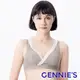 【Gennies 奇妮】咖啡紗交叉休閒哺乳內衣-條紋灰(GA67)-無鋼圈孕婦內衣 孕婦內衣 孕婦 餵哺 媽媽餵 現貨