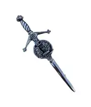 MacArthur Clan Crest Pewter Sword Kilt Pin