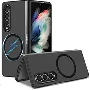 RUNGOS for Samsung Galaxy Z Fold 3 Case MagSafe (Bare Metal Feel) [Strong Magnetic] [Slim Fit, Ultra Light] Wireless Charging Samsung Fold 3 Case, Shockproof Cover for Galaxy Fold 3 Case 2021, Black