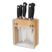 Mercer Culinary M20050 Genesis® 6-Piece Knife Rubberwood & Glass Block Set