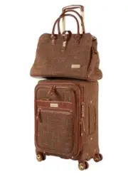 Samantha Brown Vintage 2-Piece 22" Tweed Spinner Luggage Set - Brown -NWT