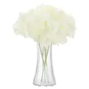 10pcs Artificial Hydrangea Flowers 16" Silk Faux Hydrangea Flower, White
