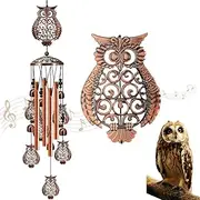 Tignapoo Owl Wind Chimes for Outside, Owl Gifts for Women Mom Grandma Friend, 35IN Windchimes Outdoors Clearance, Owls Garden Patio Porch Decor