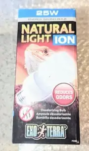 Exo Terra Natural Light Ion, Reptile Terrarium Deodorizing Light Bulb, 25 Watts