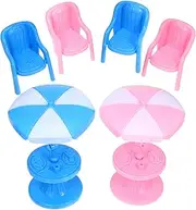 KOMBIUDA 2-Packs Mini Beach Style Decor Micro Scene Layout Props Summer House Accessories Table Chair Umbrella