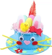 Harsever Easter Party hat Set,Easter Bonnet Decorations Kit,bunny hat,Easter DIY Bonnet Hat Kit,Fun Craft Activity for Kids,Animal Theme Parties,Easter Bonnet Making