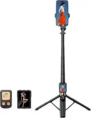SUIOPPYUW Selfie Stick Tripod for Outdoor Stabilizer WiFi Screen Mirroring and Bluetooth Smartphone Aluminum Alloy Selfies Easier, No Light