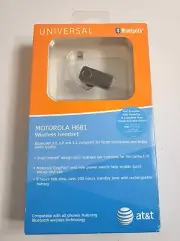 Motorola H681 Black Wireless Bluetooth Portable single Ear-hook Headset. New.