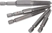 jojofuny 5pcs Set Small Screw Extractor Tool Kit Steel Broken Bolt Removal for Car Maintenance