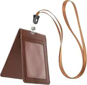 TEHAUX Vertical Id Badge Holder Card Holder Magnetic Clasp Protective Card Sleeve for Work School Id