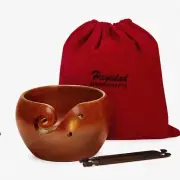 KnitNest Yarn Bowl Set: 6x3in Crochet Bowl with Hooks & Travel Pouch - Perfect f