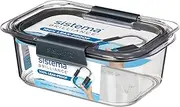 [Sistema] Brilliance Food Storage Container | 920 ml | Leakproof Tritan Stackable Food Prep Container with Lid | BPA-Free | Grey/Clear