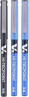 Pilot V5 Liquid Ink Roller Ball Pen - 2 Blue + 1 Black
