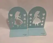 Disney Alice In Wonderland Metal Bookend Bracket Book Support Stand 9x7x5cmX2pcs