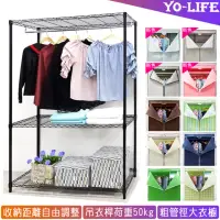 在飛比找momo購物網優惠-【yo-life】大型烤漆黑鐵力士衣櫥組-贈防塵套十色任選(