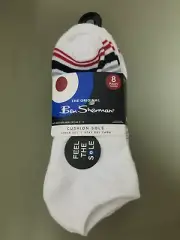 New Ben Sherman Mens 8 Pack Cushioned Ankle Socks.