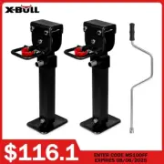 440mm Corner Legs Drop Down 2PCS W/Handle Steel Base 1200LBS Caravan Trailer Leg