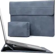 HYZUO 15 Inch Laptop Sleeve Case with Stand for MacBook Air 15 M4 A3241 M3 A3114 M2 A2941 2025-2023, 15" Surface Laptop 7/6/5/4, MacBook Pro 15 A1990 A1707 2019-2016, with Pouch, Haze Blue