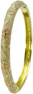 [NXAWUE] Cloisonne Bracelets,Bracelet, Cloisonne Enamel Thin Flower Bangle Spring Hinged Cuff Bracelets for Women Chinese Ethnic Traditional Handcrafts Jewelry(Beige White)