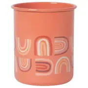 NOW DESIGNS DANICA SOLSTICE PENCIL CUP/ MAKEUP CADDY METAL PINK RAINBOWS