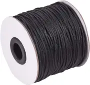 PH PandaHall1.5mm 100 Yards Black Nylon Cord Wind Chime Cord Replacement Braided