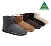 AUSTRALIAN SHEPHERD® UGG Boots Australian Made Sheepskin Wool Mini Classic - Black / AU Ladies 4 / AU Men 2 / EU 35