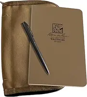 Rite in the Rain Weatherproof Tactical Field Kit: Tan CORDURA® Fabric Cover, 4.625" x 7.25" Tan Tactical Notebook, and Weatherproof Pen (No. 980T-KIT)