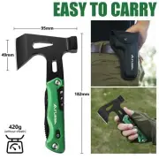 FLISSA 13 in 1 Multitool Camping Hatchet with Sheath Multifunctional Ax