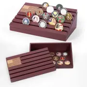 Elegant Mahogany Challenge Coin Holder for Military Heroes and Collectors