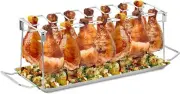 Chicken Leg & Wing Rack Grill Smoker Chicken Leg Rack with Stainless Steel Tray