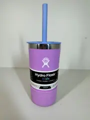 NEW! Hydro Flask Kids Flexible Straw & Boot Tumbler 12 oz Double Wall ANEMONE